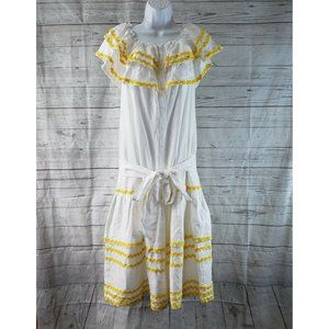 Lisa Marie Fernandez for Target Womens Off The Shoulder Dress Sz XS White Yellow